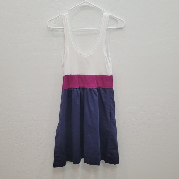 Express White, Blue & Pink Color Block Mini Dress Women's Size 2 - Picture 3 of 8